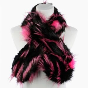 Pink/Black Faux Fur Neck Warmer
